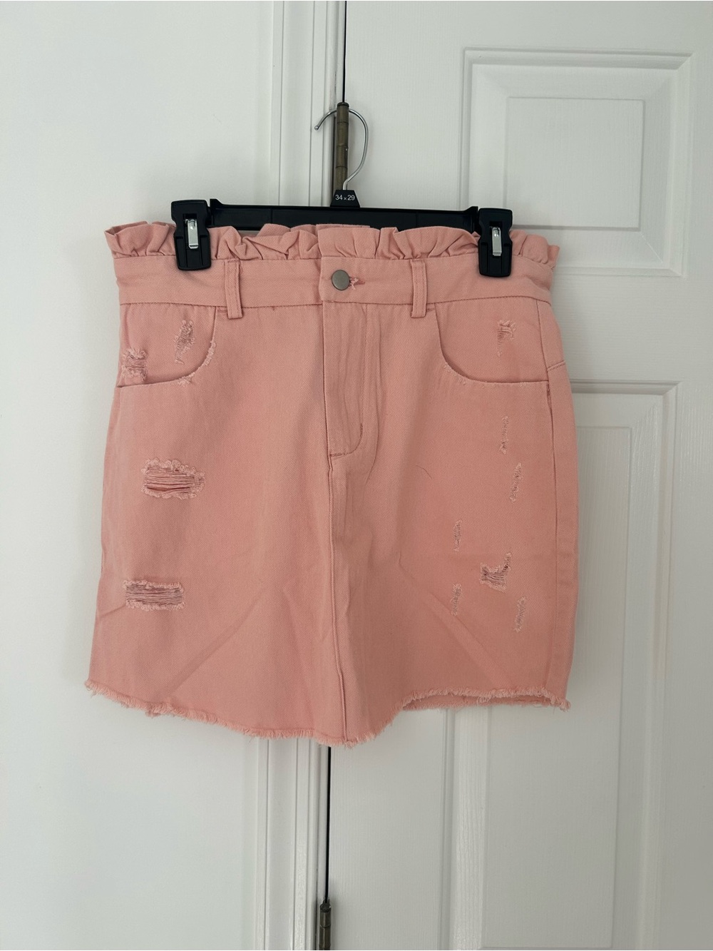 Hayden Los Angeles Peach-Pink Ruffled Waist Skirt